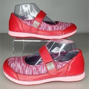 Alegria Red Mary Jane Slip On Shoes Clogs Womans Size 7 - 7.5 EU 37 Gem - 623